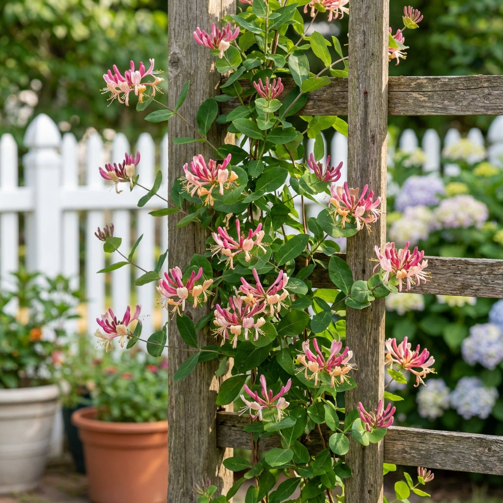 Peaches &amp; Cream Honeysuckle Vine - Lonicera periclymenum