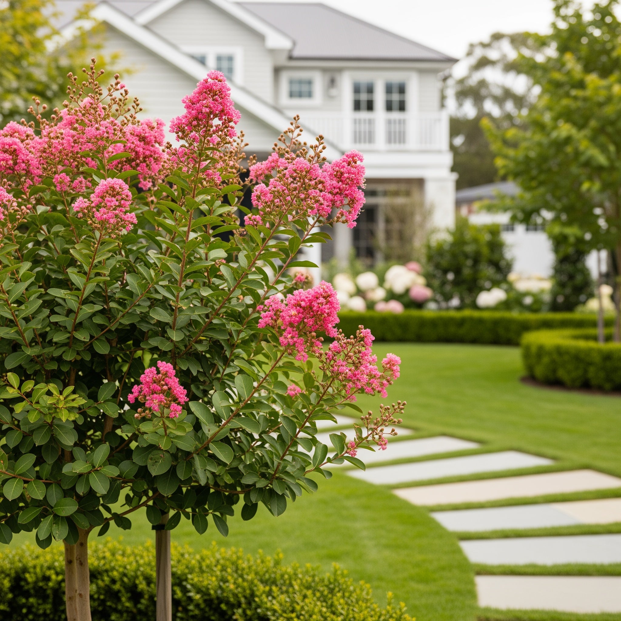 Bellini? Strawberry Crape Myrtle Shrub - Lagerstroemia indica 'Bellini Red'
