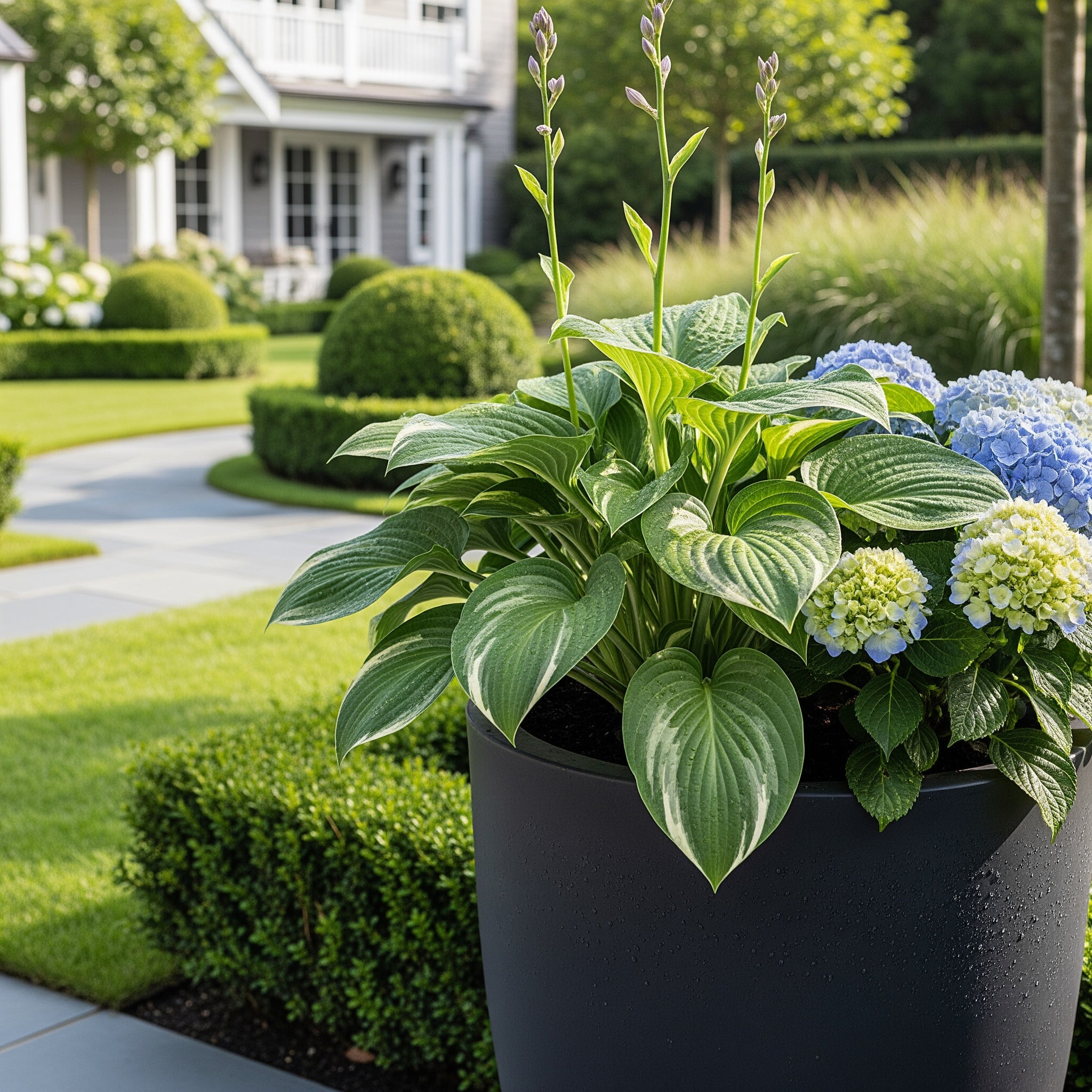 Bloem Ariana Self-Watering Planter in Charcoal