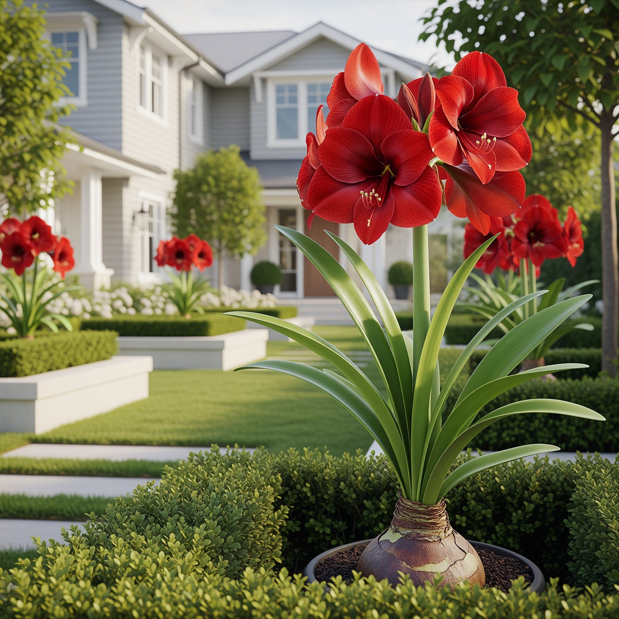 Cranberry Wax-Dipped Amaryllis Bulb with Sovereign Blooms - Hippeastrum