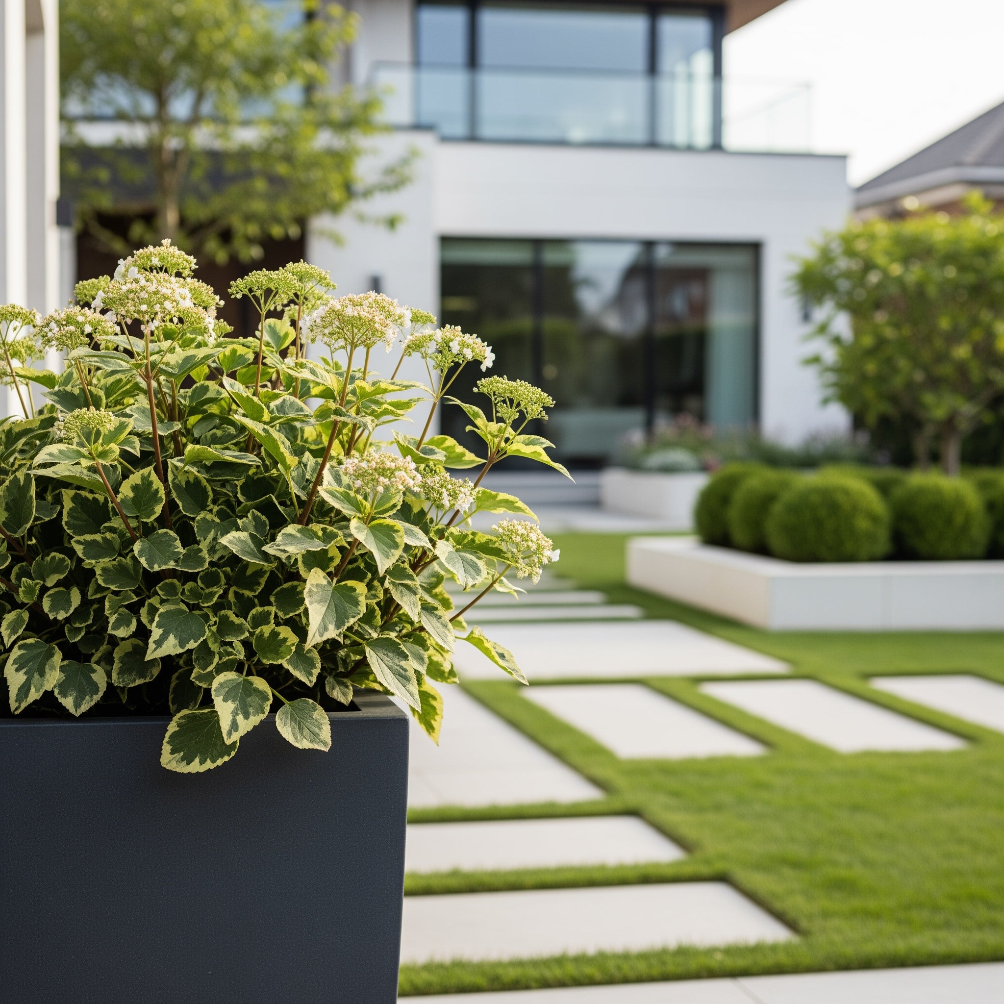 Crescent Garden Pleat Modern Planter in Slate - PLE-POT