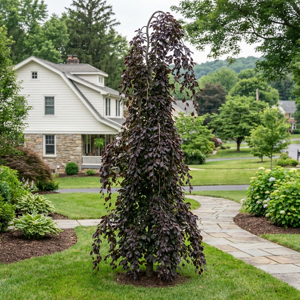 Purple Fountain Weeping Beech - Fagus sylvatica 'Purple Fountain'