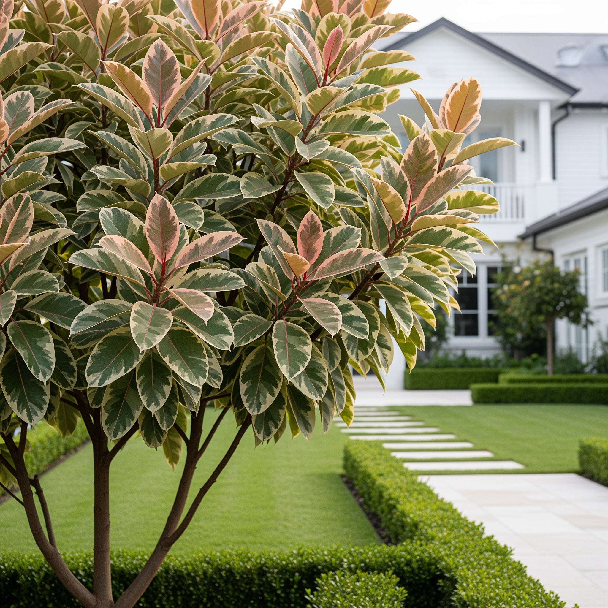 Ficus Ruby (Variegated Rubber Plant) - Ficus elastica 'Ruby'