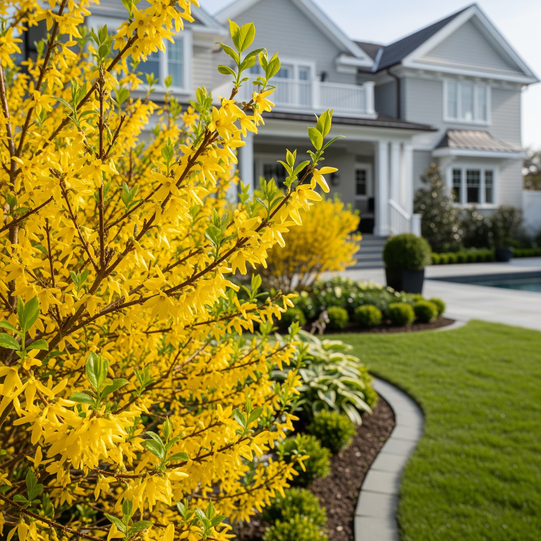 Lynwood Gold Forsythia Shrub - Forsythia ? intermedia 'Lynwood Gold'