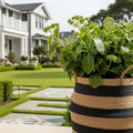 Striped Jute Woven Basket