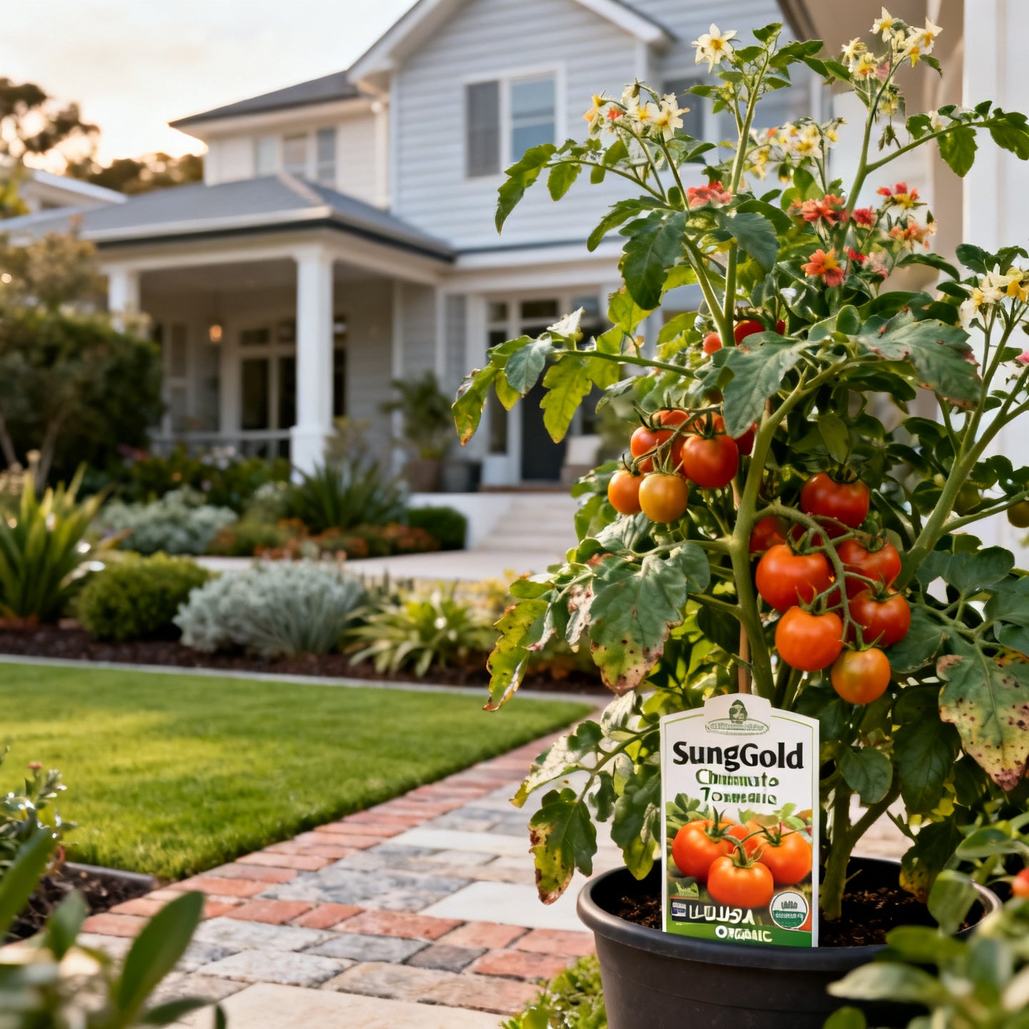 Sungold Cherry Tomato Plant - USDA Organic - Solanum lycopersicum