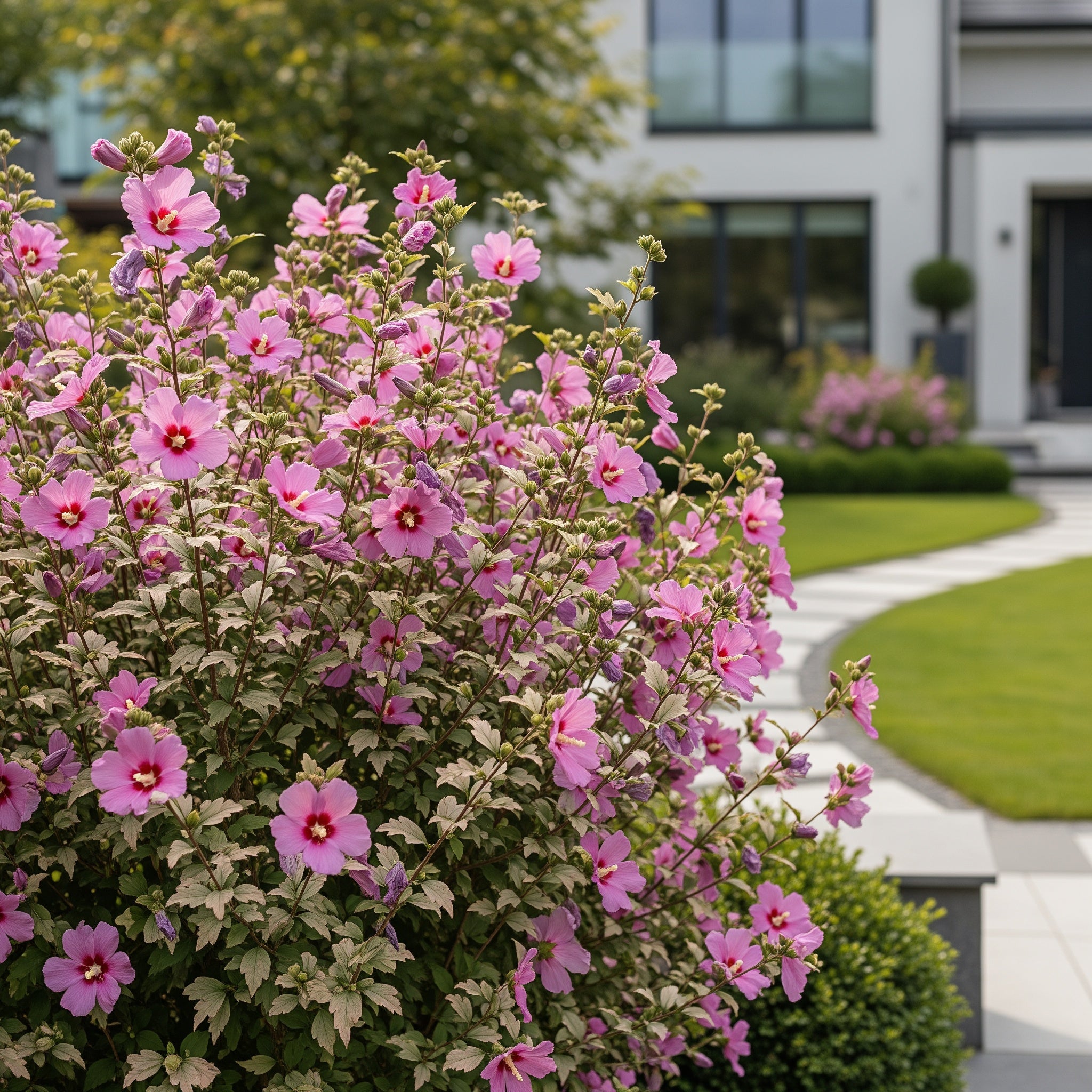 Pink Rose of Sharon Althea Shrub - Hibiscus syriacus