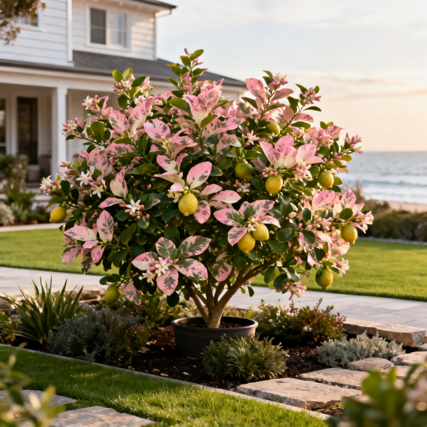 Pink Variegated Eureka Lemon Bush - Citrus limon