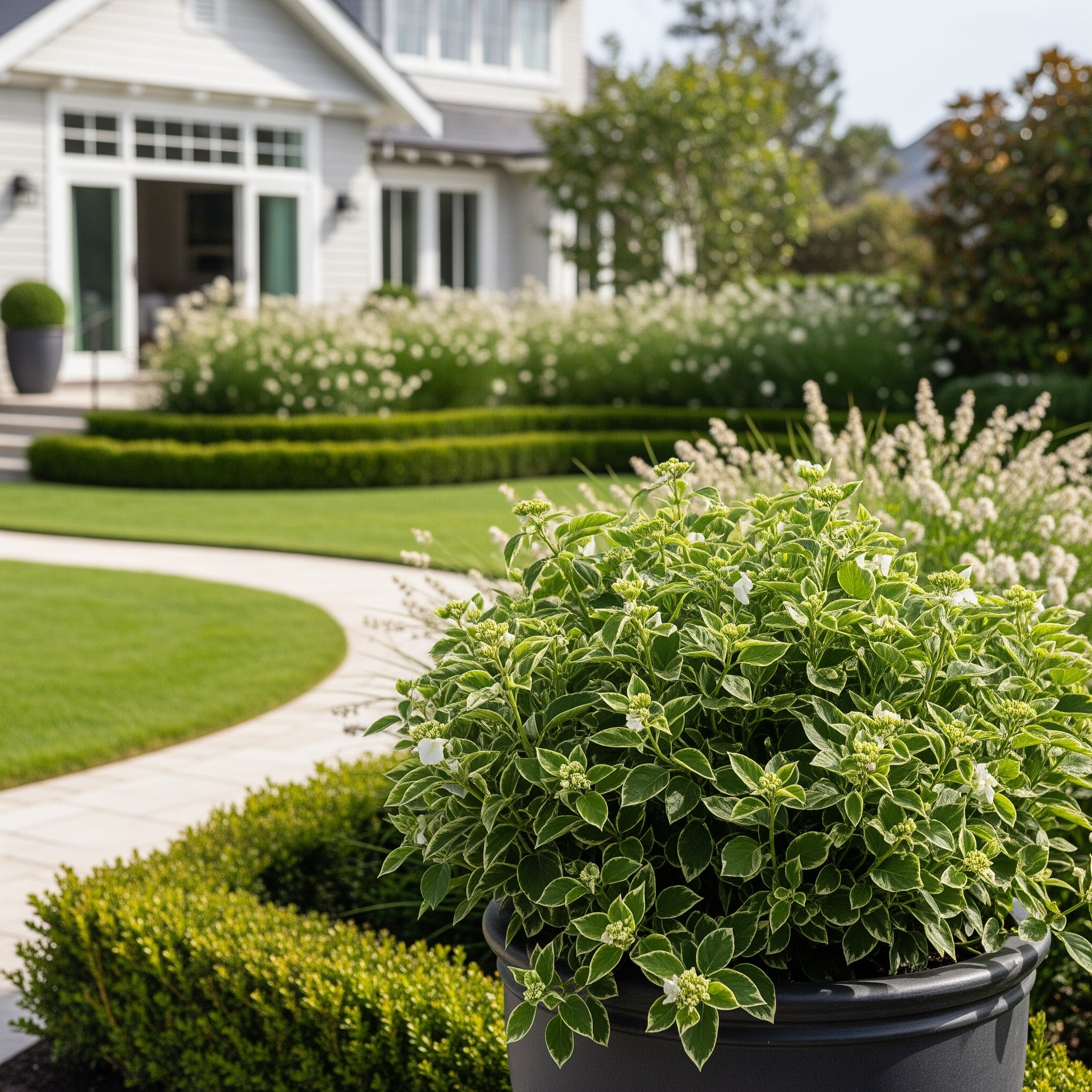 Crescent Garden Self-Watering Rim Planter