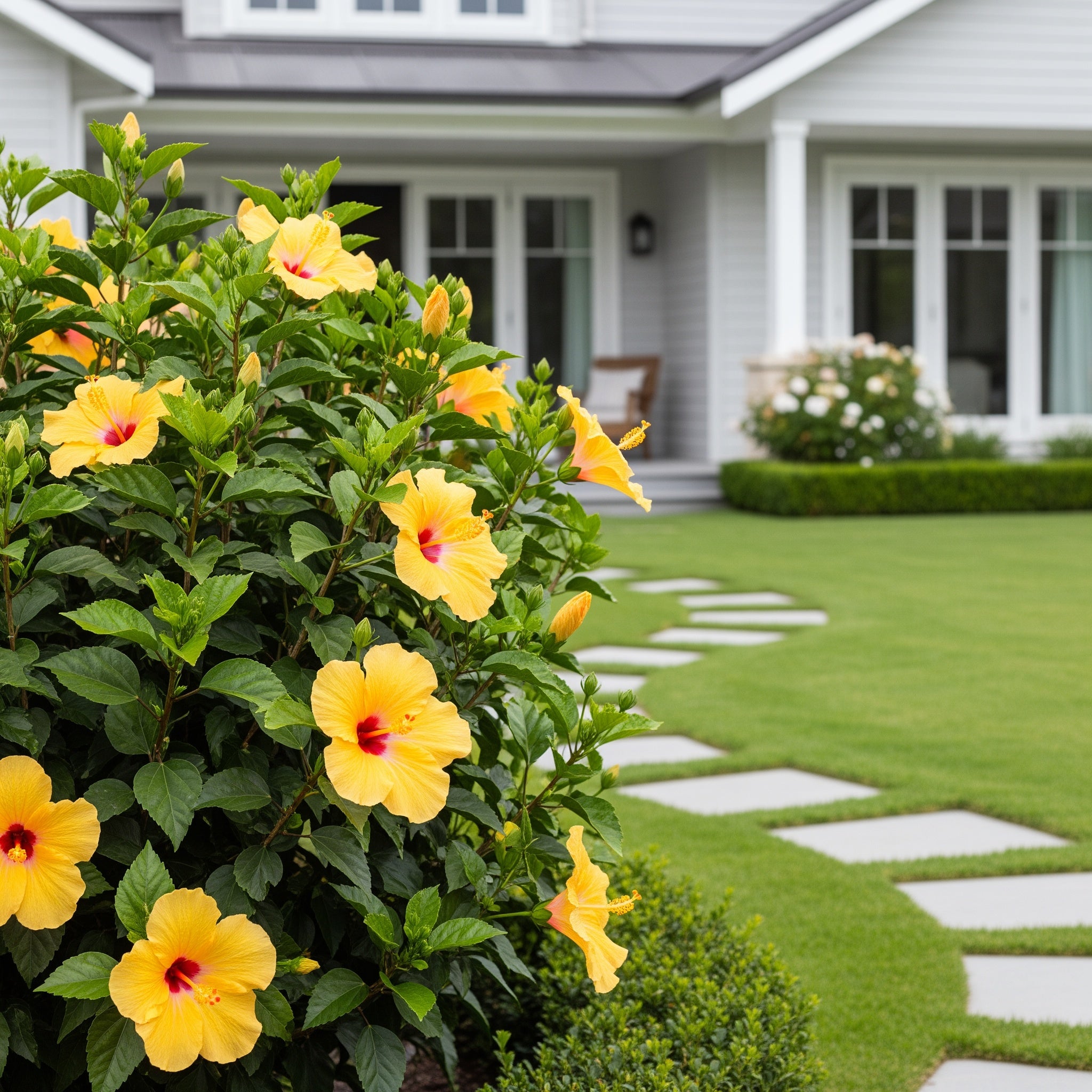 Tequila Yellow Hibiscus Bush - Hibiscus rosa-sinensis 'Tequila'