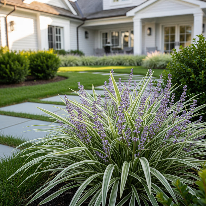 Variegated Liriope Plant - Liriope muscari 'Variegata'
